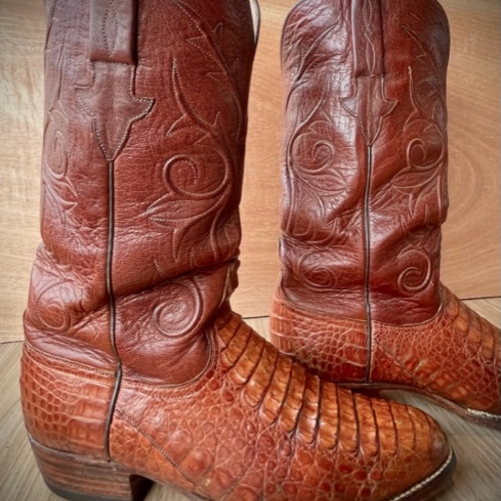 Lucchese Caiman Alligator Handmade Western Cowboy Boot - Picture 3 of 6